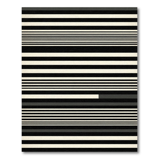 Bold Black White Striped Horizon Rug