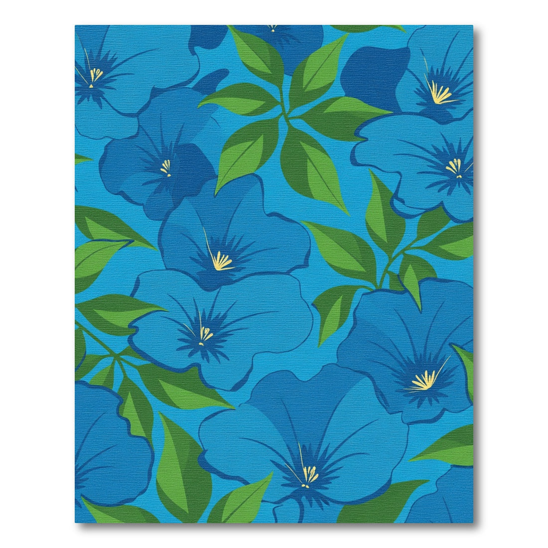 Vivid Blue Morning Glory Garden Rug