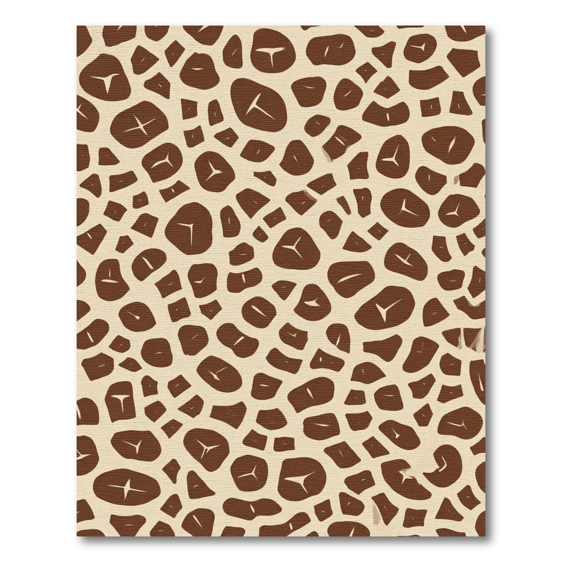 Brown Giraffe Print Organic Shape Rug