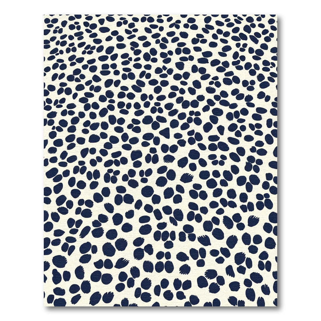 Navy Impressionistic Spots Cream Background Rug