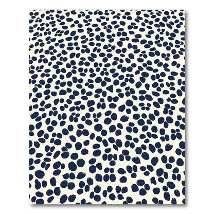 Navy Impressionistic Spots Cream Background Rug