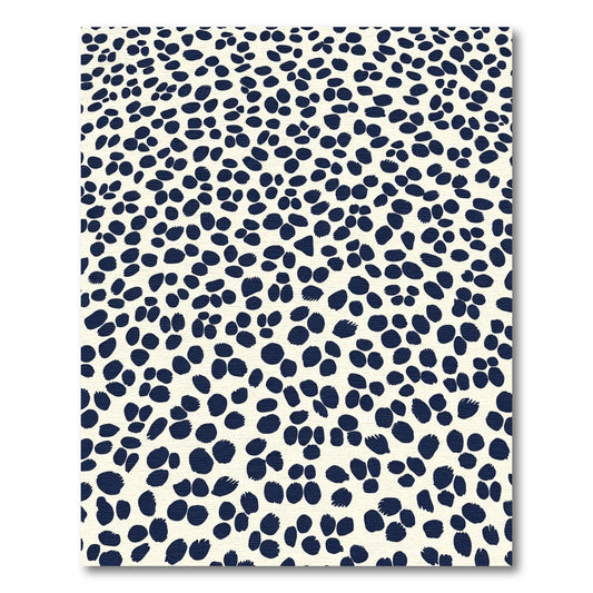 Navy Impressionistic Spots Cream Background Rug
