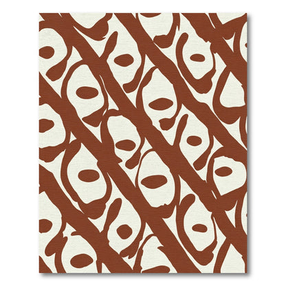 Abstract Organic Ochre Diagonal Swirl Rug
