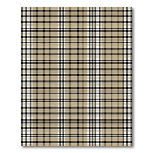 Classic Beige Black Plaid Weave Rug