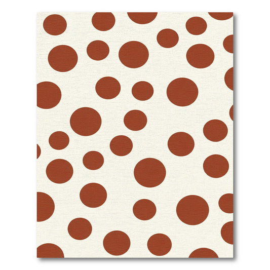 Crimson Circles Cream Background Area Rug