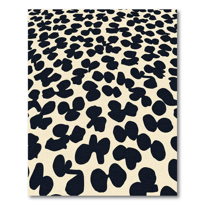 Dotted Black Cream Abstract Bloom Rug
