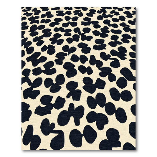 Dotted Black Cream Abstract Bloom Rug