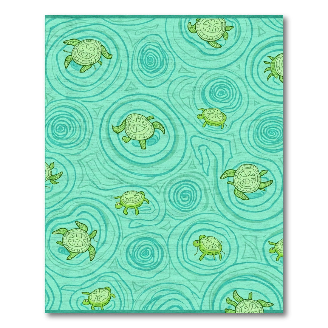 Aqua Green Turtle Aquatic Swirl Rug