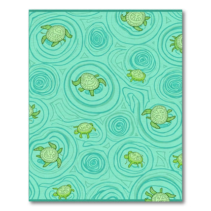 Aqua Green Turtle Aquatic Swirl Rug