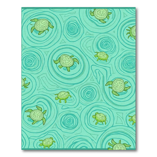 Aqua Green Turtle Aquatic Swirl Rug