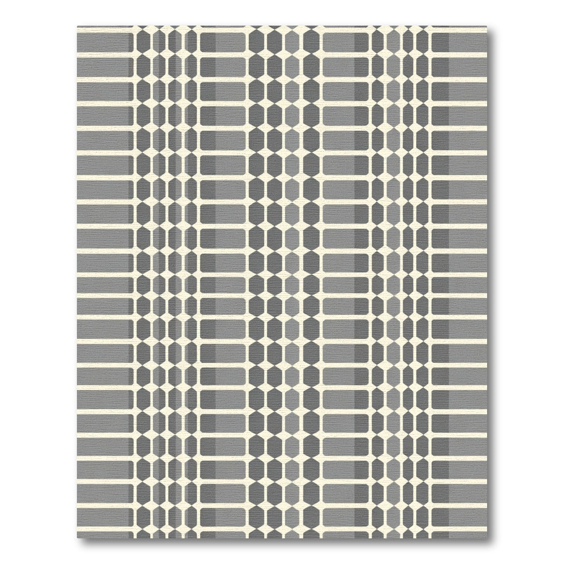 Modern Gray Gradient Hexagon Stripes Rug