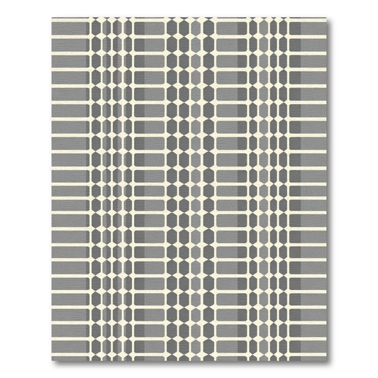 Modern Gray Gradient Hexagon Stripes Rug
