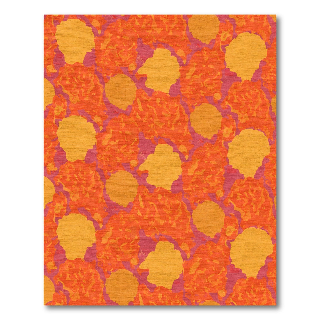 Orange Yellow Floral Burst Rug