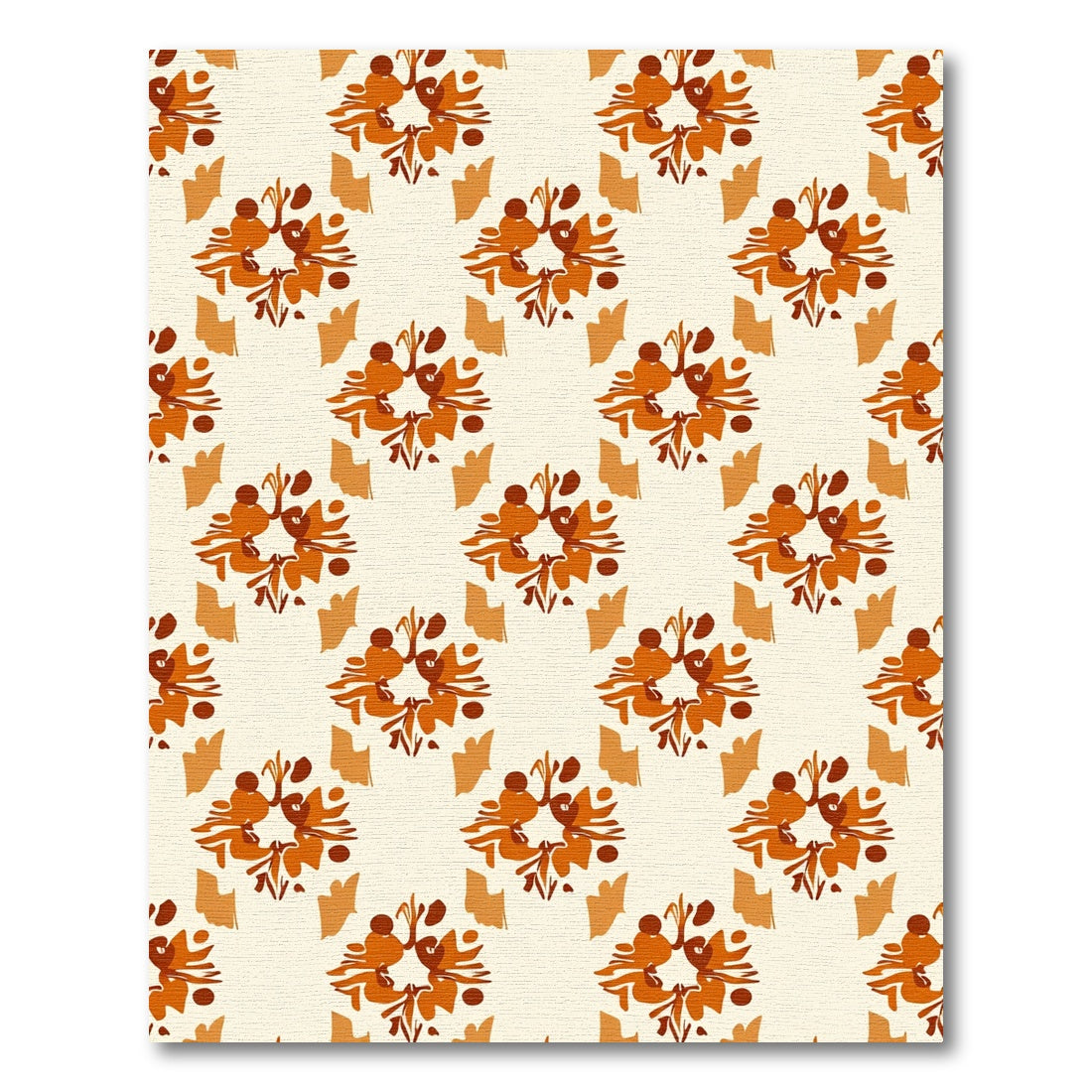 Autumnal Ochre Floral Burst Rug