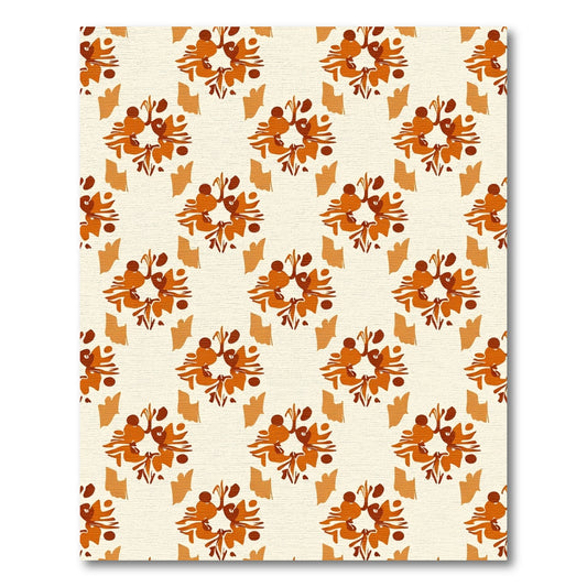 Autumnal Ochre Floral Burst Rug