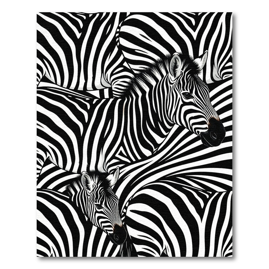 Striped Zebra Herd Abstract Art Rug