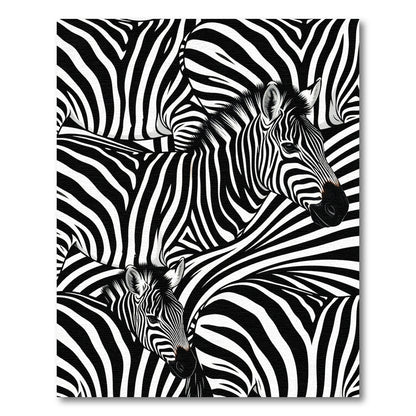 Striped Zebra Herd Abstract Art Rug