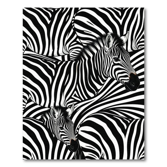 Striped Zebra Herd Abstract Art Rug