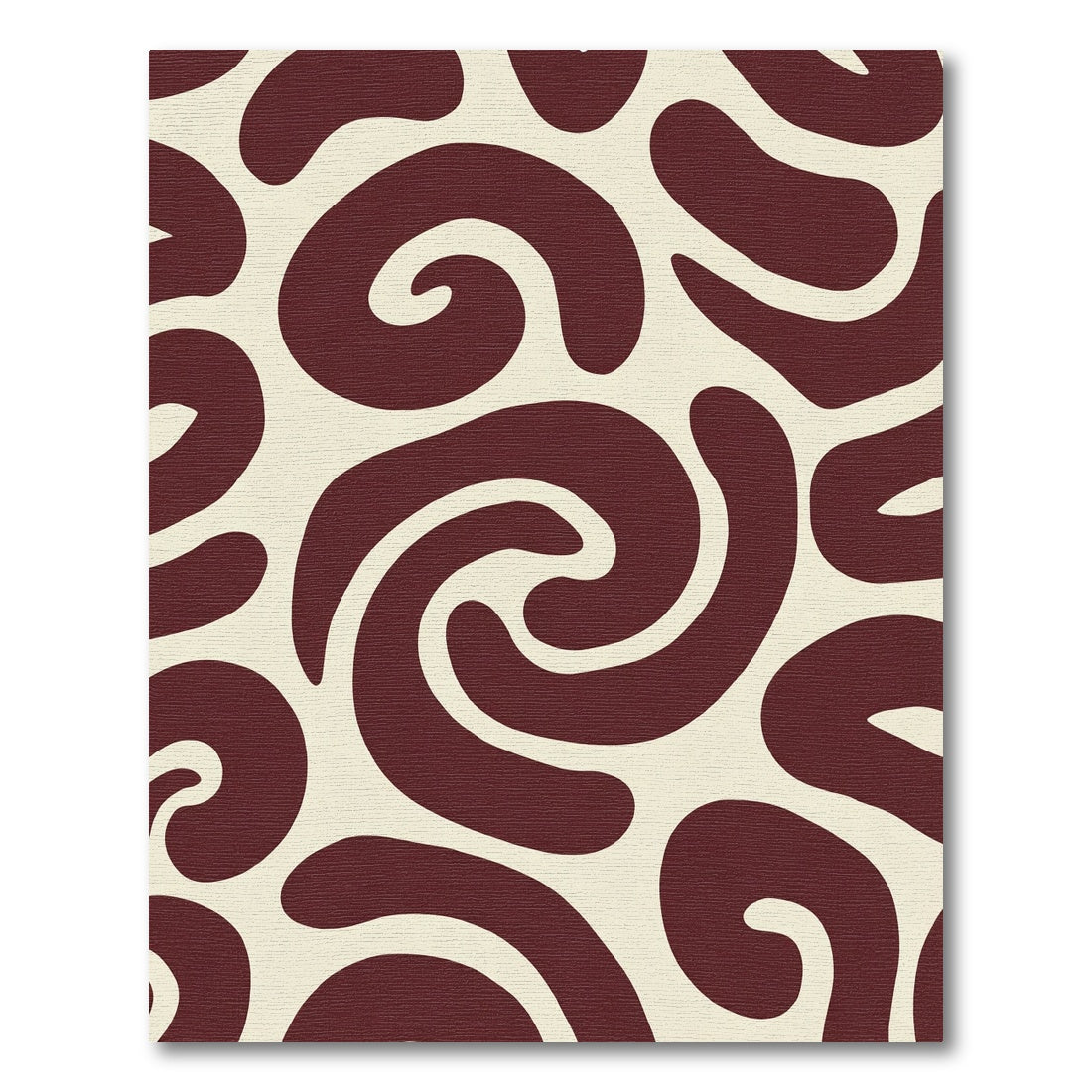 Deep Burgundy Swirl Amorphous Composition Rug
