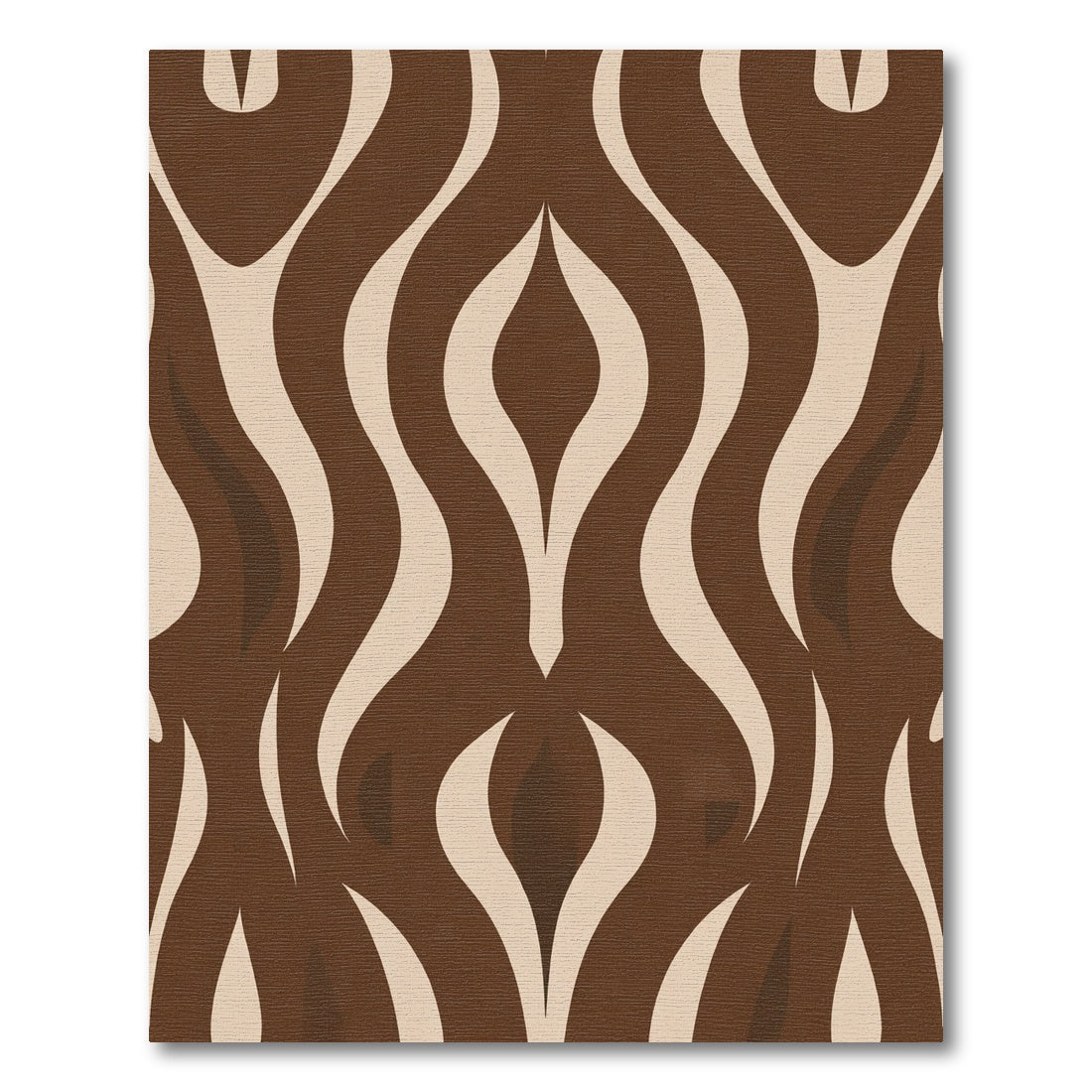 Mid Century Brown Organic Wave Rug