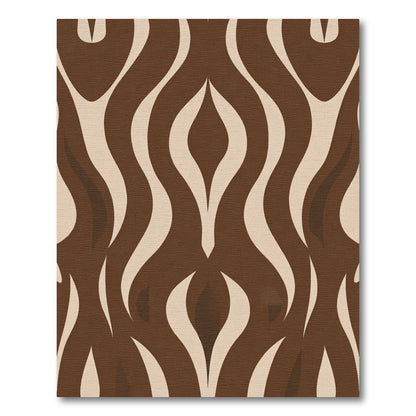 Mid Century Brown Organic Wave Rug