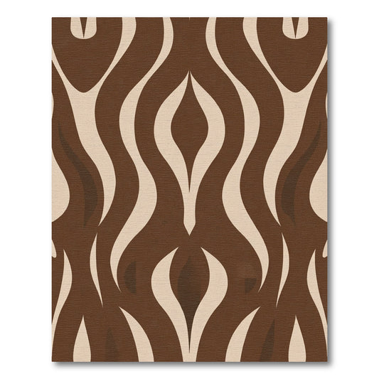 Mid Century Brown Organic Wave Rug