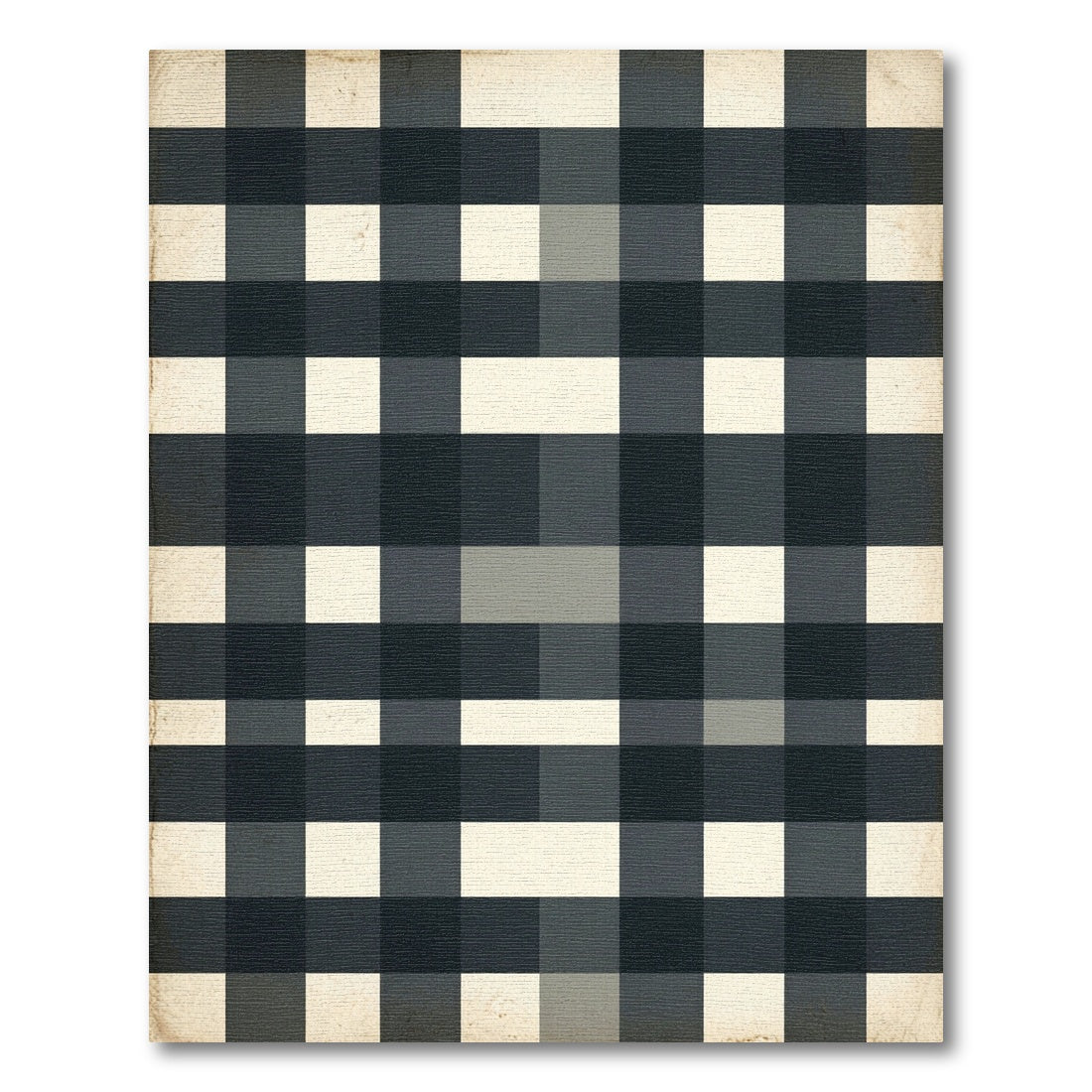 Earthy Charcoal Plaid Grid Rug