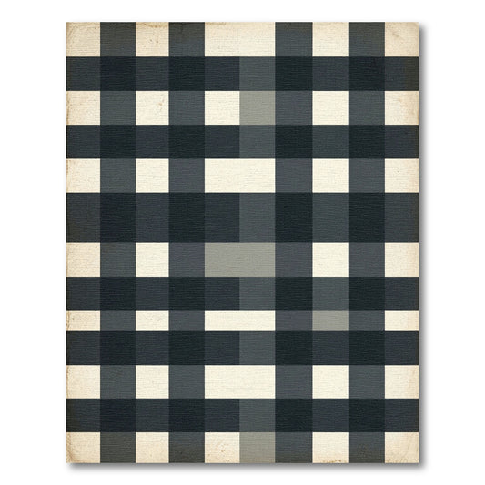 Earthy Charcoal Plaid Grid Rug
