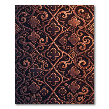 Bronze Gothic Filigree Woven Scroll Rug