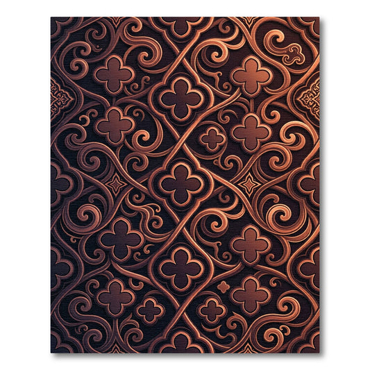 Bronze Gothic Filigree Woven Scroll Rug