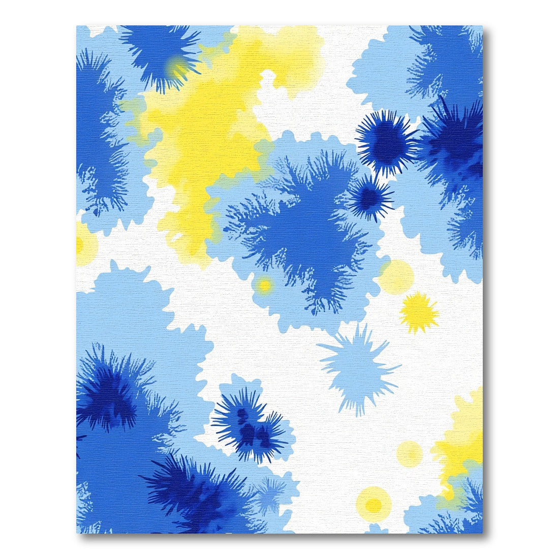 Azure Yellow Watercolor Splatter Splash Rug