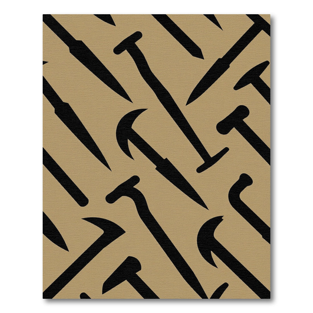 Black Crowbar Abstract Tan Background Rug