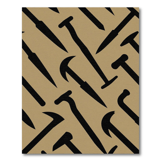 Black Crowbar Abstract Tan Background Rug