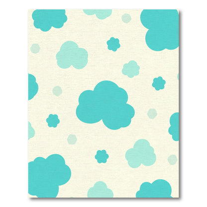 Sky Blue Clouds Cream Composition Rug