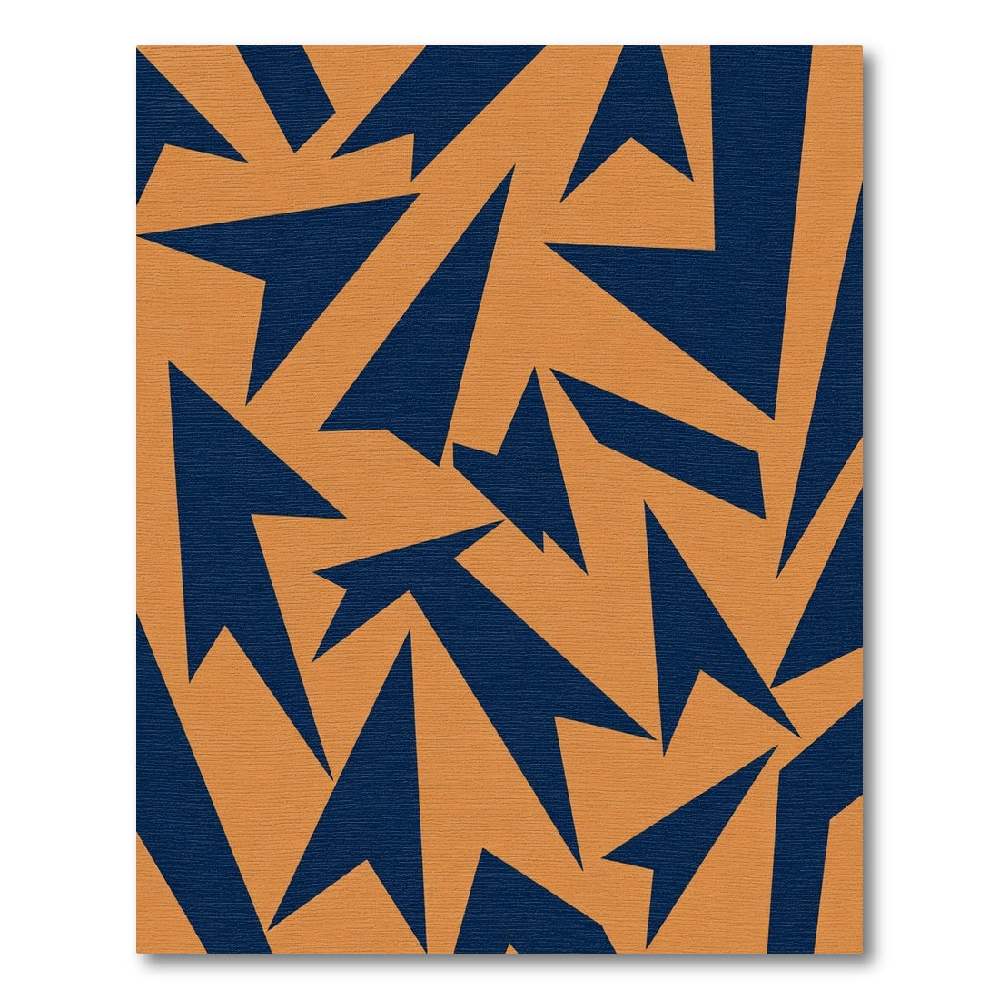 Orange Navy Abstract Arrow Cluster Rug