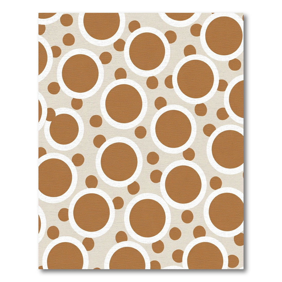 Brown White Circle Scattered Composition Rug