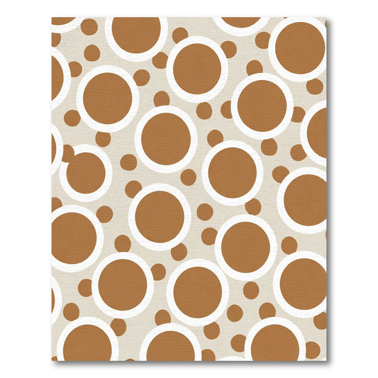 Brown White Circle Scattered Composition Rug