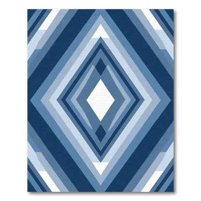 Deep Blue Diamond Layers Rug