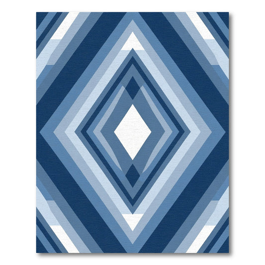 Deep Blue Diamond Layers Rug