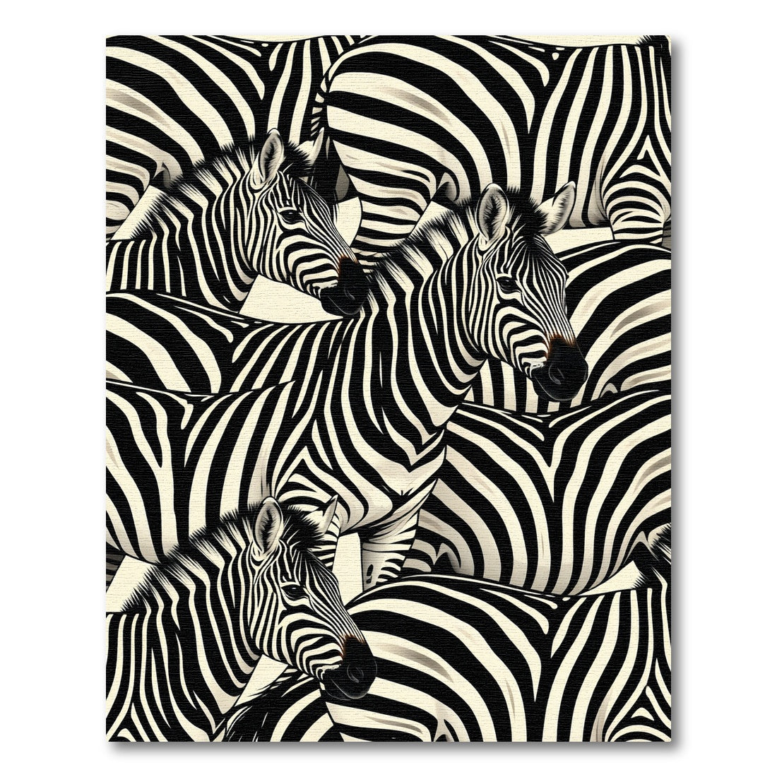 Bold Black and White Zebra Herd Rug