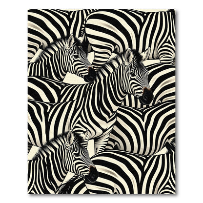 Bold Black and White Zebra Herd Rug