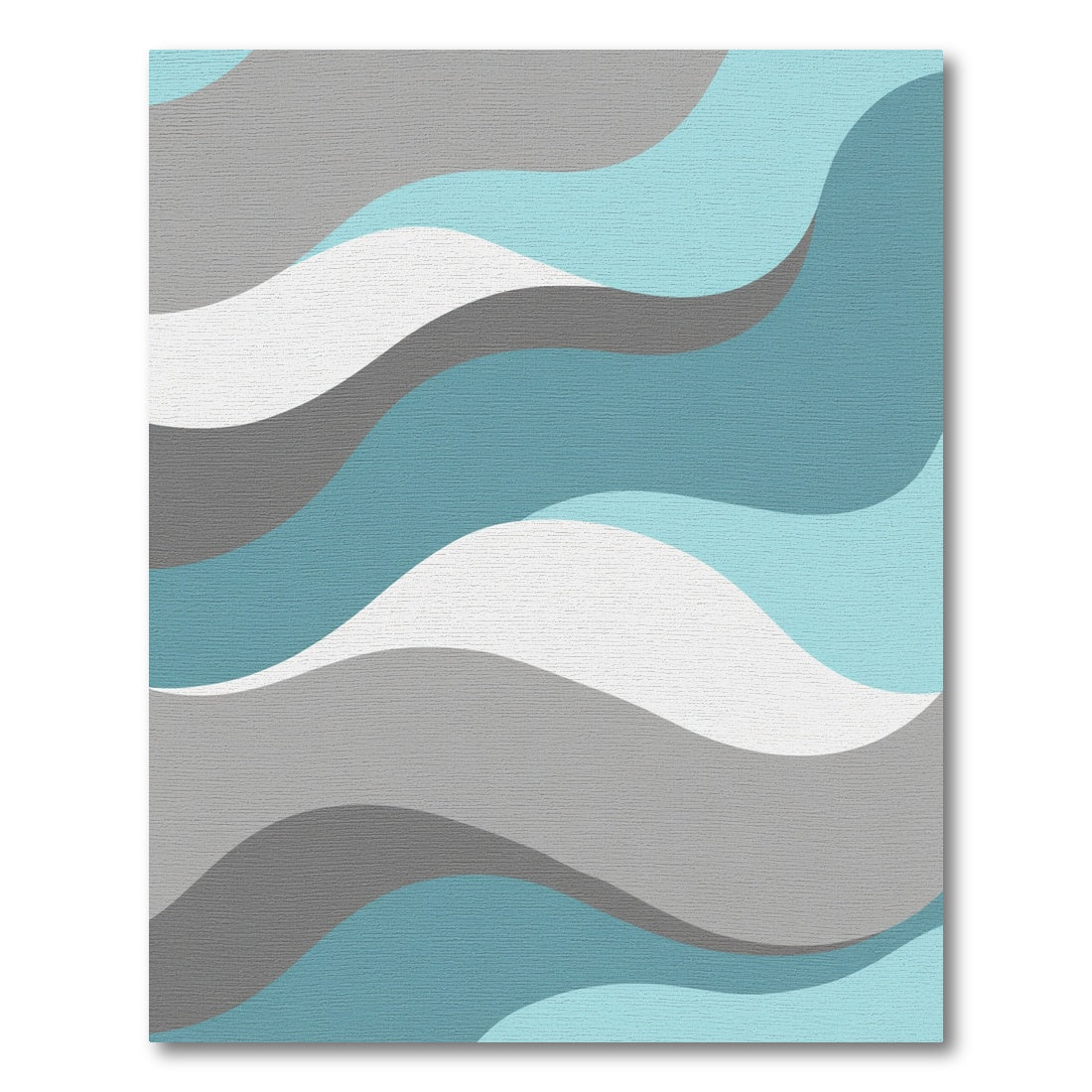 Oceanic Waves Gray White Blue Rug