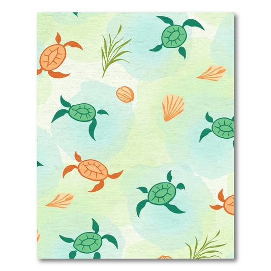Sea Turtle Watercolor Splash Print Rug
