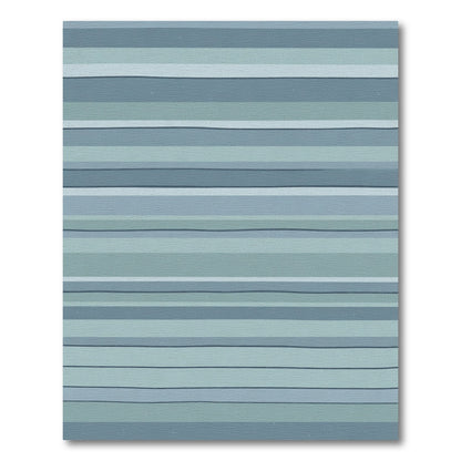 Coastal Blue Horizontal Stripe Rug