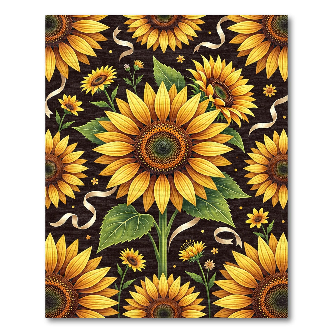 Golden Yellow Sunflower Pattern Rug