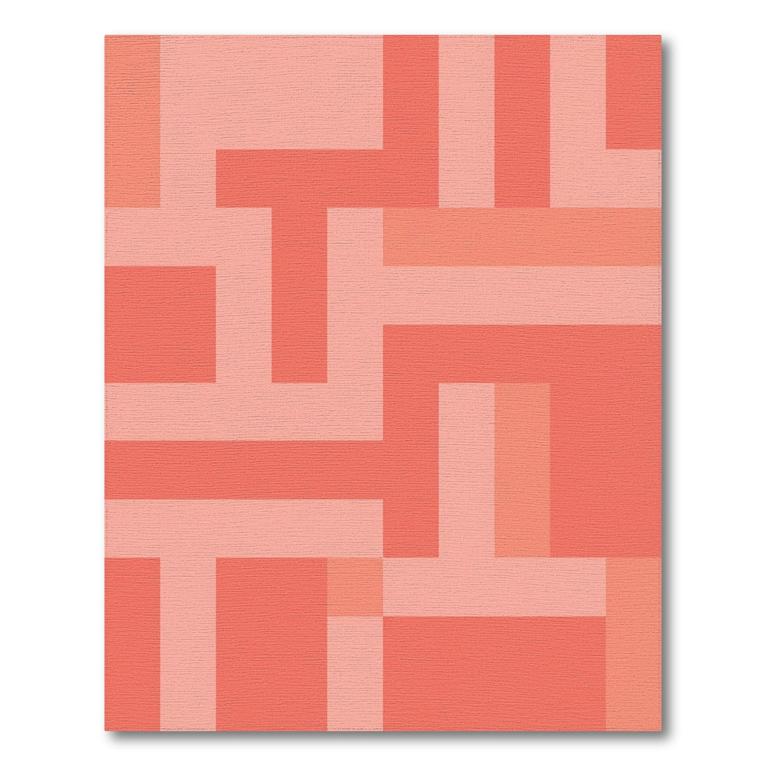 Abstract Blush Geometric Blocks Rug