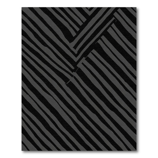 Dark Gray Woven Stripe Arrangement Rug