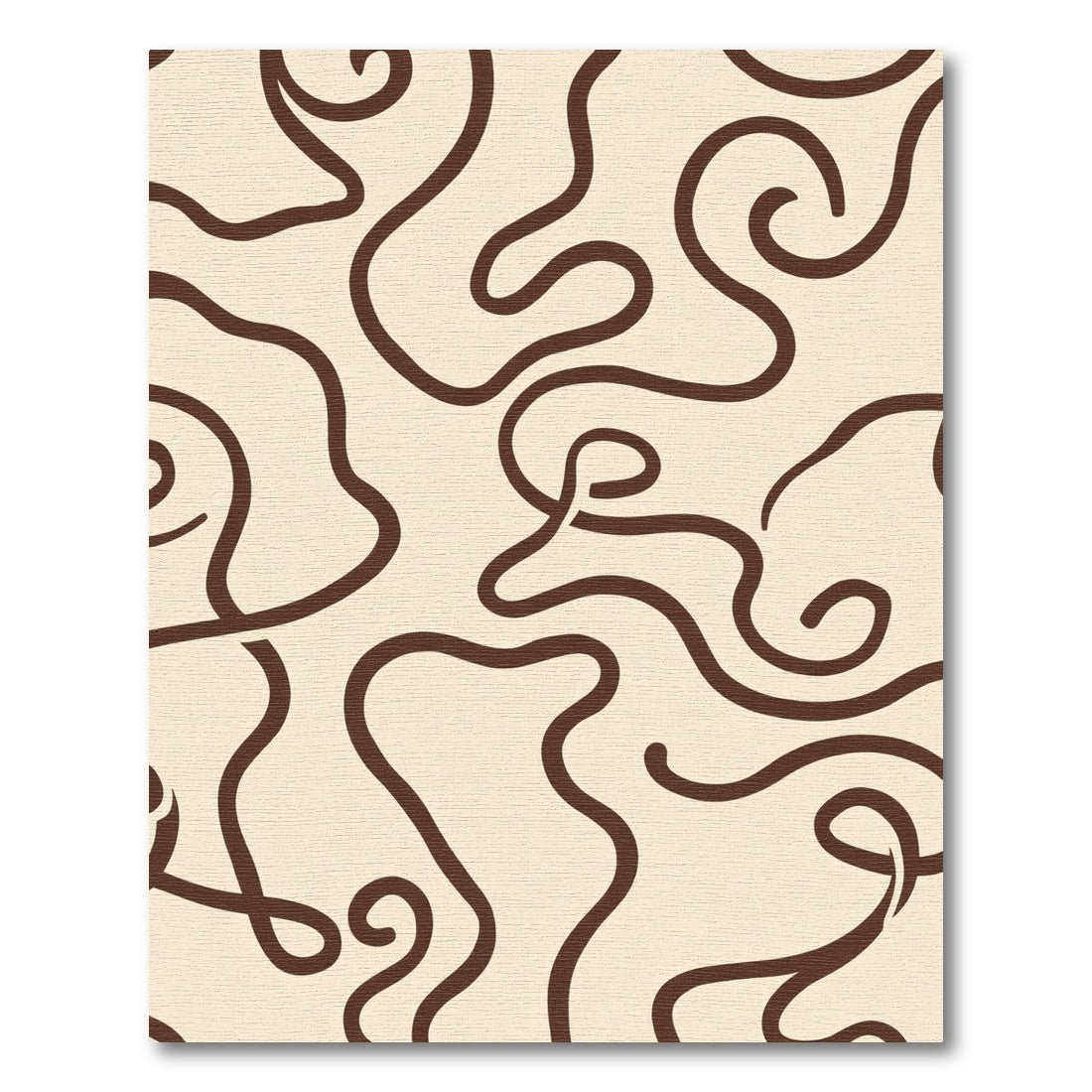 Cream Chocolate Swirl Abstract Waves Rug