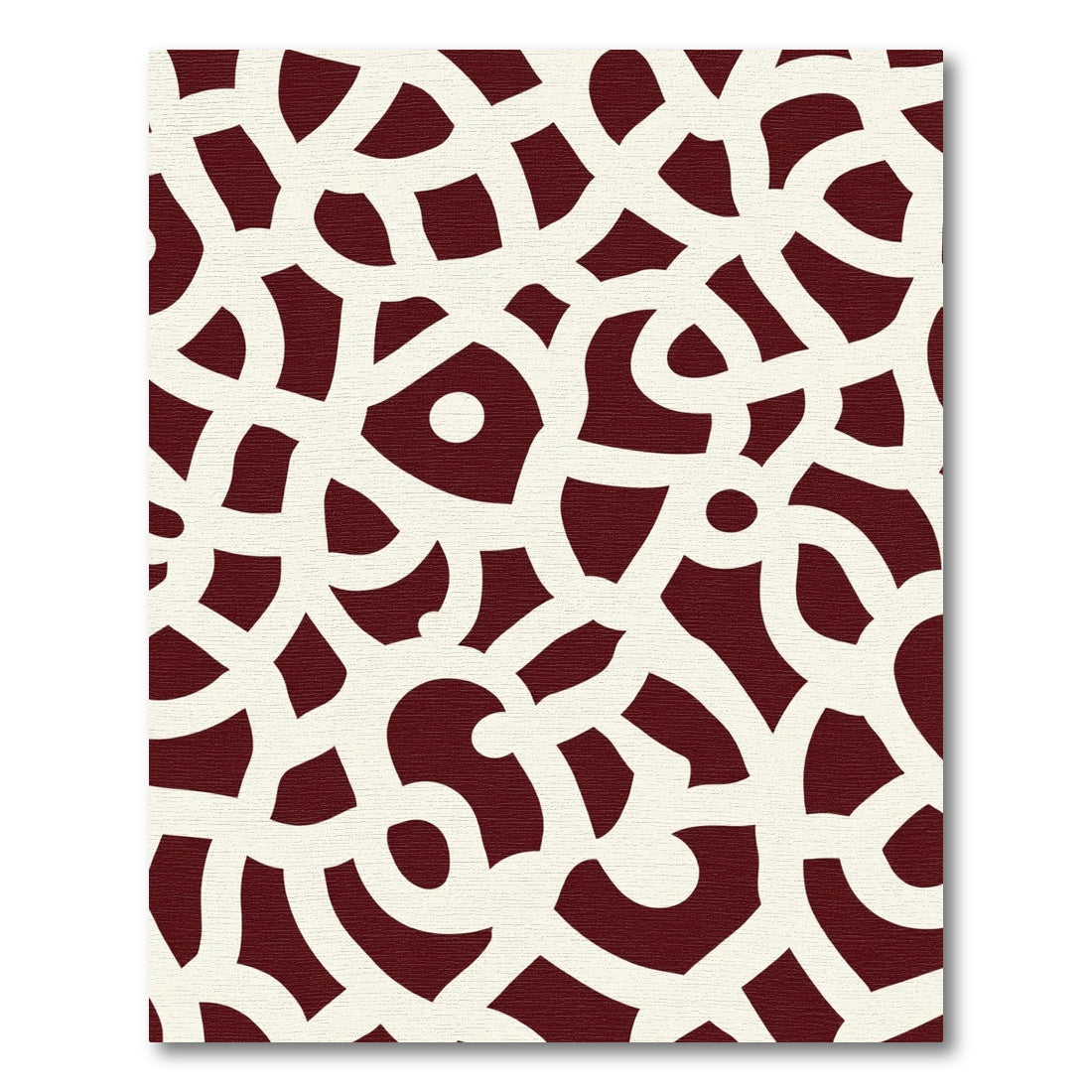 Crimson Interlocking Swirls Rug