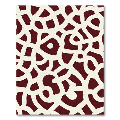 Crimson Interlocking Swirls Rug